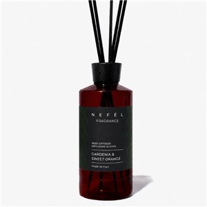NEFÉL FRAGRANCE GARDENIA & SWEET ORANGE 480 ml - Dyfuzor zapachowy z patyczkami,  zapach gardenii oraz słodkich pomarańczy