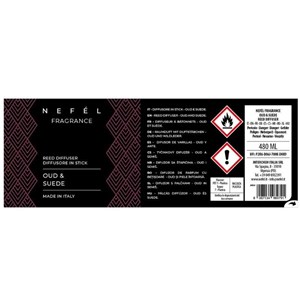 NEFÉL FRAGRANCE OUD & SUEDE 480 ml - Dyfuzor zapachowy z patyczkami,  zapach agaru i zamszu - zdjęcie 3