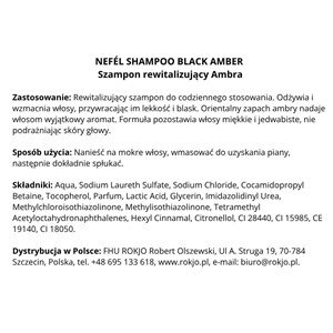 NEFÉL SHAMPOO BLACK AMBER 480 ml - Szampon rewitalizujący Ambra - zdjęcie 5