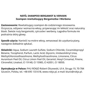 NEFÉL SHAMPOO BERGAMOT & VERVAIN 480 ml - Szampon rewitalizujący Bergamotka i Werbena - zdjęcie 5