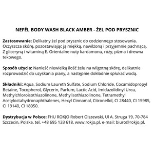 NEFÉL BODY WASH BLACK AMBER 480 ml - Żel pod prysznic - zdjęcie 5