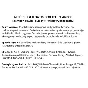 NEFÉL SILK & FLOWERS ECOLABEL SHAMPOO 480 ml - Szampon rewitalizujący o kwiatowym zapachu - zdjęcie 5