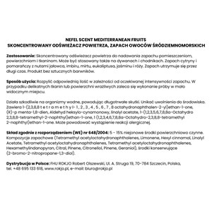 NEFÉL SCENT MEDITERRANEAN FRUITS 480 ml - Skoncentrowany odświeżacz powietrza, zapach owoców śródziemnomorskich - zdjęcie 4