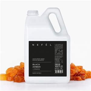 NEFÉL HAIR & BODY WASH BLACK AMBER 5000 ml - Żel i szampon 2w1 Ambra  - zdjęcie 2
