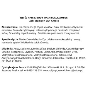 NEFÉL HAIR & BODY WASH BLACK AMBER 5000 ml - Żel i szampon 2w1 Ambra  - zdjęcie 4