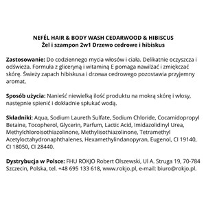 NEFÉL HAIR & BODY WASH CEDARWOOD & HIBISCUS 5000 ml - Żel i szampon 2w1 Drzewo cedrowe i hibiskus  - zdjęcie 4