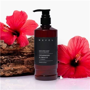 NEFÉL HAIR & BODY WASH CEDARWOOD & HIBISCUS 480 ml - Żel i szampon 2w1 Drzewo cedrowe i hibiskus  - zdjęcie 2