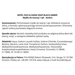 NEFÉL FACE & HAND SOAP BLACK AMBER 480 ml - Mydło do twarzy i rąk Ambra - zdjęcie 5
