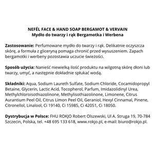 NEFÉL FACE & HAND SOAP BERGAMOT & VERVAIN 5000 ml - Mydło do twarzy i rąk Bergamotka i Werbena  - zdjęcie 4