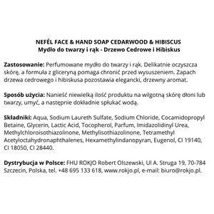 NEFÉL FACE & HAND SOAP CEDARWOOD & HIBISCUS 5000 ml - Mydło do twarzy i rąk Drzewo Cedrowe i Hibiskus - zdjęcie 4