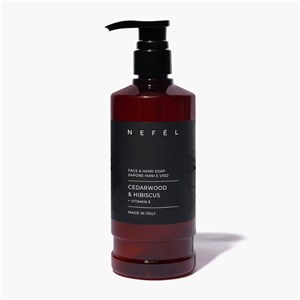 NEFÉL FACE & HAND SOAP CEDARWOOD & HIBISCUS 480 ml - Mydło do twarzy i rąk Drzewo Cedrowe i Hibiskus