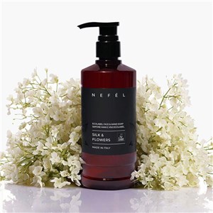 NEFÉL ECOLABEL FACE & HAND SOAP SILK & FLOWERS 480 ml - Mydło do twarzy i rąk o zapachu kwiatowym  - zdjęcie 2