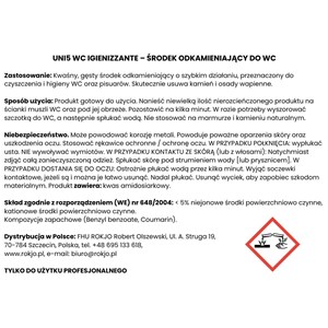 UNI5 WC IGIENIZZANTE 750 ml - Środek do czyszczenia i odkamieniania toalet  - zdjęcie 5