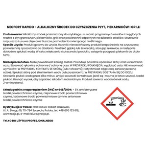 NEOFORT RAPIDO 5,75 kg - Płyn do usuwania przypalonego brudu  - zdjęcie 5