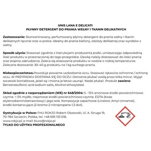 UNI5 LANA E DELICA 5 kg - Płyn do prania wełny i tkanin delikatnych - zdjęcie 6