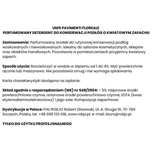 UNI5 PAVIMENTI FLOREALE 5 kg - Płyn do codziennego mycia podłóg o kwiatowym zapachu  - zdjęcie 5