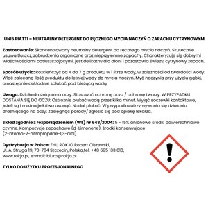 UNI5 PIATTI a mano 5 l - Skoncentrowany neutralny płyn do ręcznego mycia naczyń - zdjęcie 5