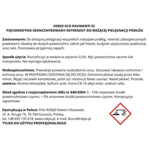 VERDE ECO PAVIMENTI 5C - płyn do mycia podłóg, 5-krotnie skoncentrowany  - zdjęcie 6
