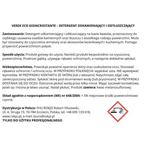 VERDE ECO DISINCROSTANTE 1 l - Kwasowy odkamieniacz do kuchni i łazienki  - zdjęcie 7
