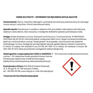 VERDE ECO PIATTI 1 l - Płyn do ręcznego mycia naczyń - zdjęcie 5
